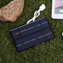 Panel Solar de 2W y 5V, Cargador USB de microbatería portátil para exteriores, Banco de energía para teléfono móvil, cargador Solar de polisilicio resistente al agua 2024 - compra barato