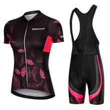 Conjunto de Ropa de Ciclismo para mujer, maillot y pantalón corto con almohadilla, en 21 colores, para Ciclismo de montaña o de carretera 2024 - compra barato