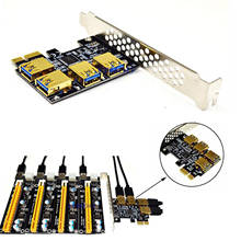 Nueva placa adaptadora PCIe Riser de 4 puertos PCI-E 1x a 4 USB 3,0 pci-e-rabbet GPU PCI-E, tarjeta elevadora de 1 a 4 2024 - compra barato