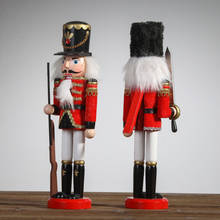 30cm Fine Nutcracker Wooden Crafts Vintage Handcraft Home Livingroom Decoration Ornaments Christmas Gifts 2024 - buy cheap