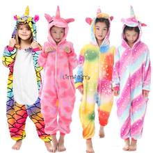 Pijamas crianças animais crianças unicórnio pijamas para meninas pijamas do bebê stich onesies inverno pijamas para 4 6 8 10 12yrs 2024 - compre barato