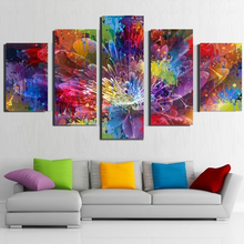 Linda pintura em tela 5 peças, flores, tela abstrata impressão poster do quarto, imagens para decoração de casa, imagens de parede 2024 - compre barato