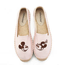 Disney-Zapatillas deportivas de lona para niños y adultos, zapatos informales con suela suave, antideslizantes, bordados, tejidos a mano, dibujos animados de Mickey Mouse 2024 - compra barato