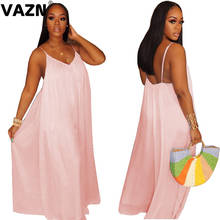 VAZN Hot 2020 Elegant Women Holiday A-line Loose Rompers Womens Jumpsuit Sexy Fashion Sleeveless Strap Long Jumpsuits 2024 - buy cheap