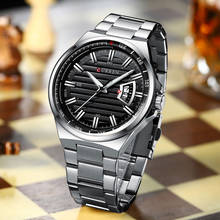 Curren-novo relógio de pulso de aço inoxidável, relógio de quartzo com pulseira de marca luxuosa, estilo moderno, data automática, 8375 2024 - compre barato