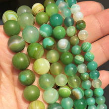 Sardonyx contas de ágata verde fosca, contas de pedra solta natural para fazer jóias, faça você mesmo, pulseira, colar, suprimentos 15 ''6 8 10mm 2024 - compre barato
