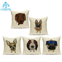 Decorative Throw Pillow Case Animlas Dog Pet Bulldog Husky Cushion Cover For Sofa Car Office Chair Funda Cojines 45x45cm 2024 - buy cheap