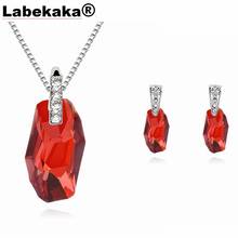 Labekaka New Hot Fashion Classic fine Jewelry Sets Pendant Necklace Earrings embellished with Crystal from Swarovski 2024 - buy cheap