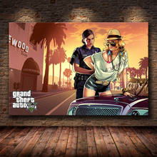 Grand Theft Auto V Game Poster GTA 5 Artwork Wall Art Picture Print Canvas Painting For Home Living Room Decor 2024 - buy cheap