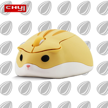 Chuyi mouse sem fio 2.4g, design de hamster bonito com 1200 dpi usb, mini mouse óptico para computador menina, presente para crianças, notebook 2024 - compre barato