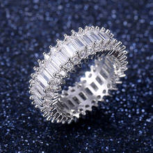 USTAR Роскошные полностью инкрустированные блестящие фианиты Свадебные кольца на палец для женщин модные ювелирные изделия обручальные кольца женские anel 2024 - купить недорого