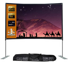 Pantalla de proyector Utra HD para cine en casa, pantalla de proyección de vídeo de 100/120 pulgadas, 16:9, con Base estable, 4K 2024 - compra barato