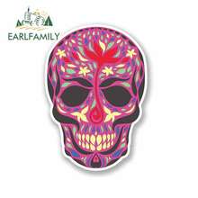 EARLFAMILY-pegatinas de calavera de azúcar púrpura para coche, calcomanías divertidas de dibujos animados de Anime Oem, vinilo impermeable, accesorios de calcomanías finas, 13cm x 13cm 2024 - compra barato