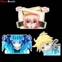 Três ratels fc45 3d len kag anime vocaloid luka carro janela pára-choques corpo adesivo pvc decalque para a parede do quarto do miúdo 2024 - compre barato