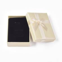 Cajas de cartón para anillos, caja de regalo con lazo rectangular, embalaje de joyería, contenedor de almacenamiento de exhibición, 92x69x32mm, 24 Uds. 2024 - compra barato