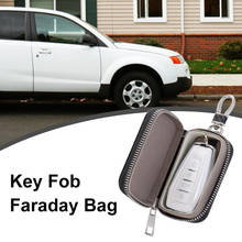 Faraday bolsa de chave premium com fecho rfid, caixa protetora de sinal portátil antifurto para chave de carro com zíper e proteção de sinal 2024 - compre barato