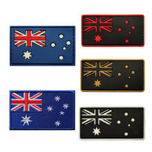 Parches de velcros de la bandera de Australia, PVC, IR, reflectante, insignia del ejército militar, gancho y lazo bordado/aplique decorativo de goma 2024 - compra barato