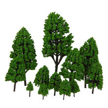 Set of 12 Plastic Model Trees 1/50-1/500 Scale Trees Layout Fake Trees Green 2024 - buy cheap