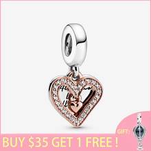 2021 Spring new 925 Sterling Silver Beads Sparkling Freehand Heart Dangle Charm fit Original Pandora Bracelets Women DIY Jewelry 2024 - buy cheap