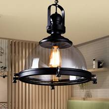 Vintage Iron LED Pendant Lights Loft Industrial Kitchen Hanging Lamp For Dining Room Decor Home Light Fixtures Glass Lampshade 2024 - buy cheap