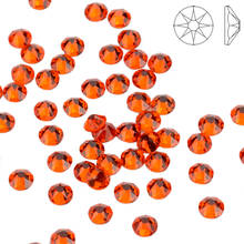 Strass de alta brillantina Sol Naranja espalda plana dorada no HotFix arte de uñas cristal 16 facetas cortadas espalda plana diamantes de imitación 2024 - compra barato