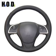 DIY Black Artificial Leather Car Steering Wheel Covers for Mitsubishi Outlander 2013 2014 Mirage 2014 ASX L200 2015 2016 2024 - buy cheap