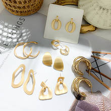 New Retro Geometric Matte Gold Earrings For Women Korean Temperament Wild Exaggerated Pendant Earrings Fashion Jewelry 2020 2024 - buy cheap