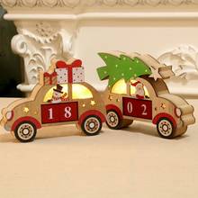 Natal de madeira calendários advento forma do carro decorações de natal para casa natal ornamento criativo presentes de natal 2024 - compre barato