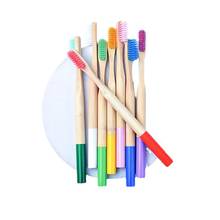 bamboo toothbrush Eco Friendly wooden Tooth Brush bristle Tip Charcoal adults oral care green Round wooden handle toothbrush 2024 - buy cheap