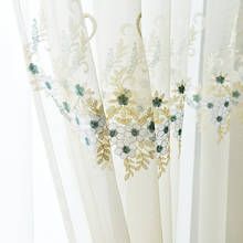 Luxo branco bordado floral voile cortinas para o quarto sala de estar tule cortinas moderno renda malha sheer WX-1718 2024 - compre barato