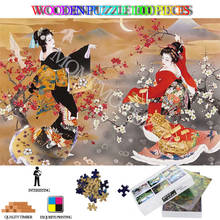 Kimono dancer wooden Puzzle 1000 pieces Adult jigsaw Puzzle cartoon painting Wooden Puzzle toys for adults kids puzzles gifts 2024 - buy cheap