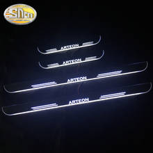 Car Sticker Acrylic Moving LED Welcome Pedal Car Scuff Plate Pedal Door Sill Pathway Light For Volkswagen ARTEON 2017 2018 2019 2024 - buy cheap