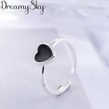 Bohemian Vintage Big Black Heart Ring For Women Boho Antique Silver Color Knuckle Rings Boho Jewelry Anillos 2024 - buy cheap