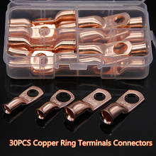 50Pcs AWG Wire Ring Terminal Connectors Terminals Set Copper 8, 4, 2, 1, 1/0 AWG terminal connector plate 2024 - buy cheap