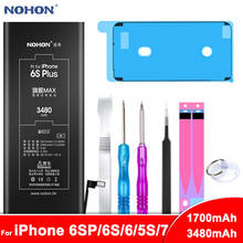 NOHON-batería de litio para iPhone 6S Plus, 6S, 6 5S, 7, 6S Plus, de repuesto, batería interna de 3480mAh, 2265mAh, herramienta gratuita 2024 - compra barato