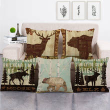 Letters Elk Deer Series Cushion Cover Linen Pillow Case Sofa Car Seat Cushion Cover Party Home Christmas Decor 2024 - buy cheap