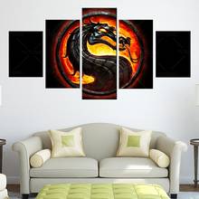5 piezas de pintura en lienzo, arte de pared Mortal_kombat_dragon, impresión en lienzo, decoración impermeable para el hogar, pinturas al óleo, marco abstracto 2024 - compra barato