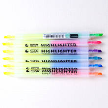Juego de rotuladores fluorescentes para estudiantes, Set de 6 bolígrafos de 7 colores, Surligneur Fluo de doble cabeza para escribir y colorear 2024 - compra barato