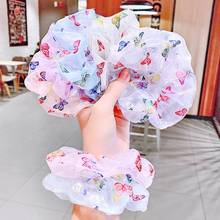 1Pc New Sweet Chiffon Butterfly Scrunchie Floral Women Ponytail Holder Giant Elastic Hair Band Tie for Girl Tie Hair Accessories 2024 - buy cheap