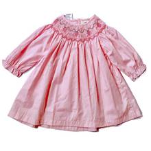 Vestidos fruncidos de otoño para niñas, ropa de boutique, Vestidos de princesa bordados hechos a mano, Vestidos rosas 2024 - compra barato