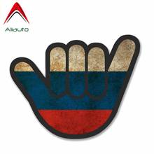 Aliauto Creative Car Sticker Russian Flag Shocker Hand Accessories Reflective PVC Decal for Subaru Golf 4 Mini Cooper ,12cm*10cm 2024 - buy cheap