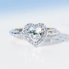 Fashion 925 Silver Jewelry Rings for Women Heart Shape Zircon Gemstones Romantic Finger Ring Wedding Engagement Promise Ornament 2024 - buy cheap
