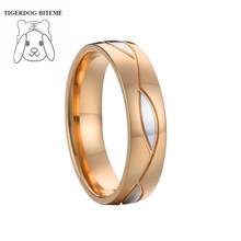 Unique rose gold filled gay men wedding ring anniversary marriage wedding couple finger ring for men and women bicolor 2024 - buy cheap