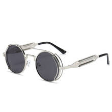 Fashion Luxury Round Steampunk Sunglasses Men Women Vintage Gothic Metal Frame Double Bridge Sun Glasses UV400 Mirror Shades 2024 - buy cheap