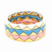 Stretch Bangles Handmade Bracelet Enamel Tile Bracelets Bohemian Women Vogue Jewelry Stackable Rainbow Color Valentine's gift 2024 - buy cheap