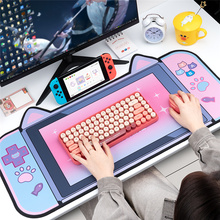 Alfombrilla de ratón de gato para ordenador portátil, tapete de mesa con dibujos animados de Anime XL, color rosa, Kawaii, Otaku 2024 - compra barato