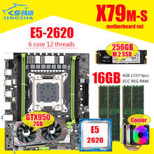 X79 motherboard set with Xeon E5-2620 CPU LGA2011 combos 4*4GB = 16GB 1333Mhz memory DDR3 RAM GTX 950 2GB cooler 256GB M.2 SSD 2024 - buy cheap