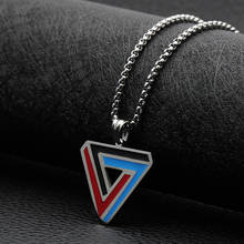 Fashion titanium steel three-color color matching pendant stainless steel triangle gas all-match necklace hot sale 2024 - buy cheap
