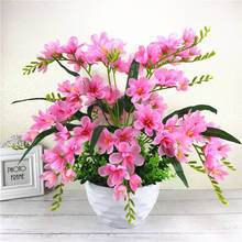 Ramillete de orquídeas artificiales de seda para decoración del hogar, flores falsas de imitación para boda 2024 - compra barato