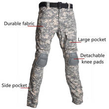 Pantalones tácticos de estilo militar para hombre, ropa de combate con rodilleras, estilo SWAT de camuflaje del ejército, resistente al desgaste 2024 - compra barato